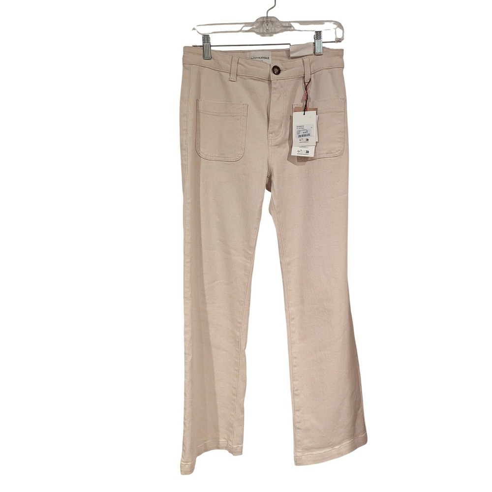 La Petite‎ Étoile Paris Sonny Pants NWT FR 40 US 8 Cream Flare Cotton Stretch